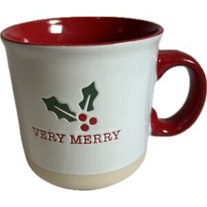 F.A.O. Schwarz "Very Merry" Stoneware Christmas Coffee Mug 16 oz.